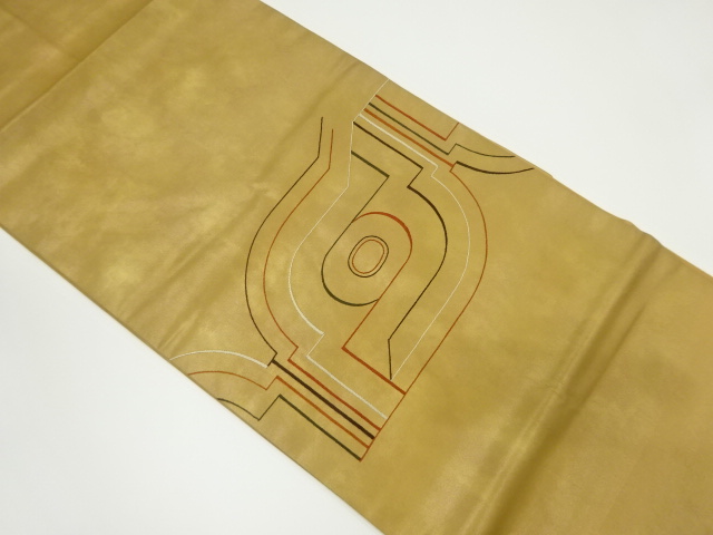 JAPANESE KIMONO / VINTAGE NAGOYA OBI / EMBROIDERY / ABSTRACT PATTERN